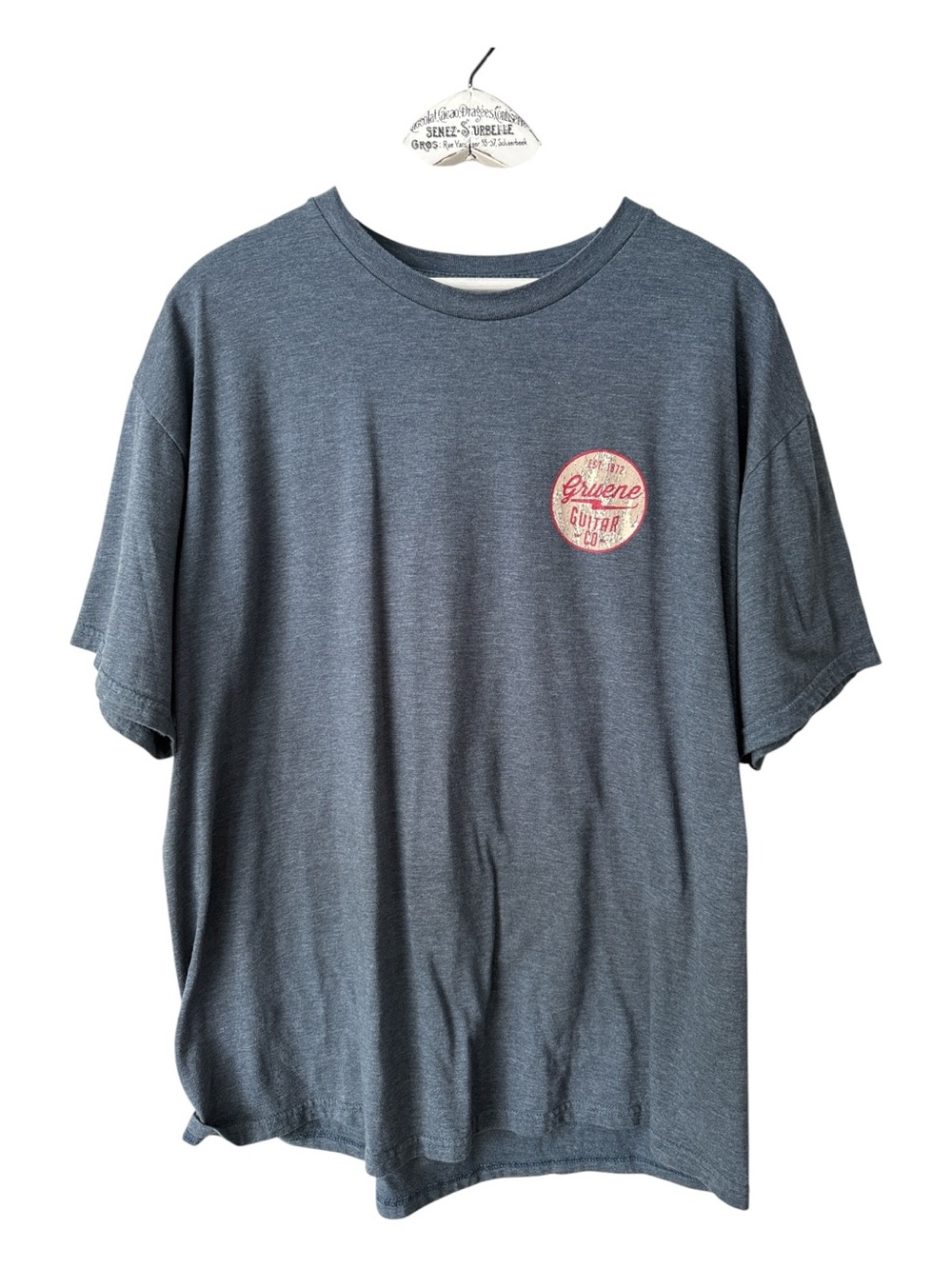 Gruene Guitar Co Pin-Up Graphic T-Shirt Heather Blue XL